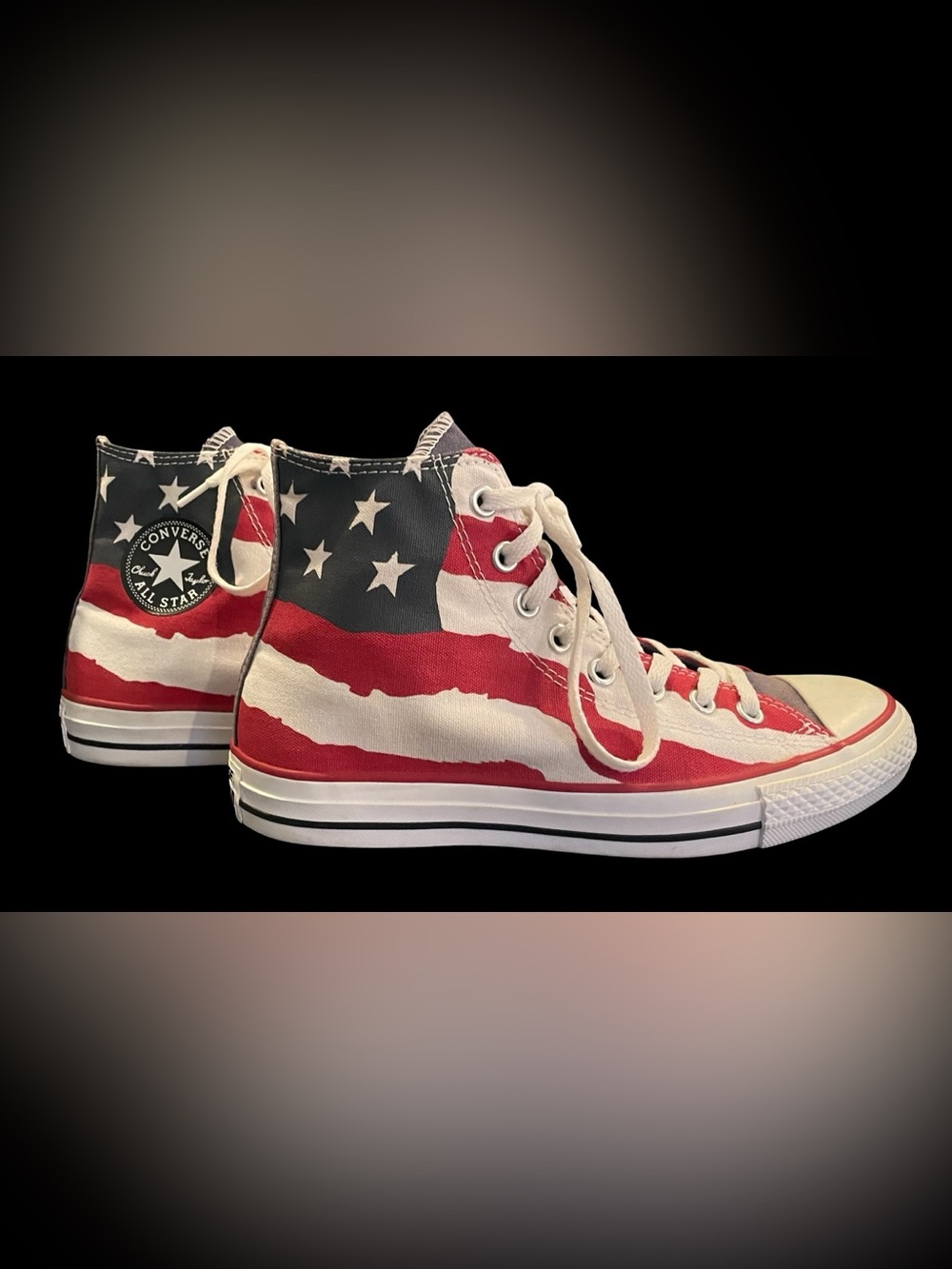 Chuck Taylor Converse Red, White & Navy High-Top Sneakers